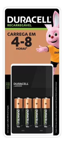 Carregador De Pilhas Recarregveis Duracell Aa/Aaa Com 4 Aa